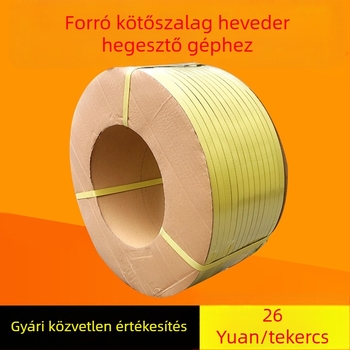 Nylon csomagoló szalag kartonokhoz, core-spun szalag, tekercsek 5-10 kg, húzóerő 35 kg, szakítószilárdság 246,9 kg