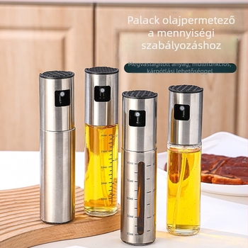 Üvegből készült olajspricc háztartási konyhához, ködös spricc olajhoz, főzőolaj és olívaolaj, kültéri grillhez