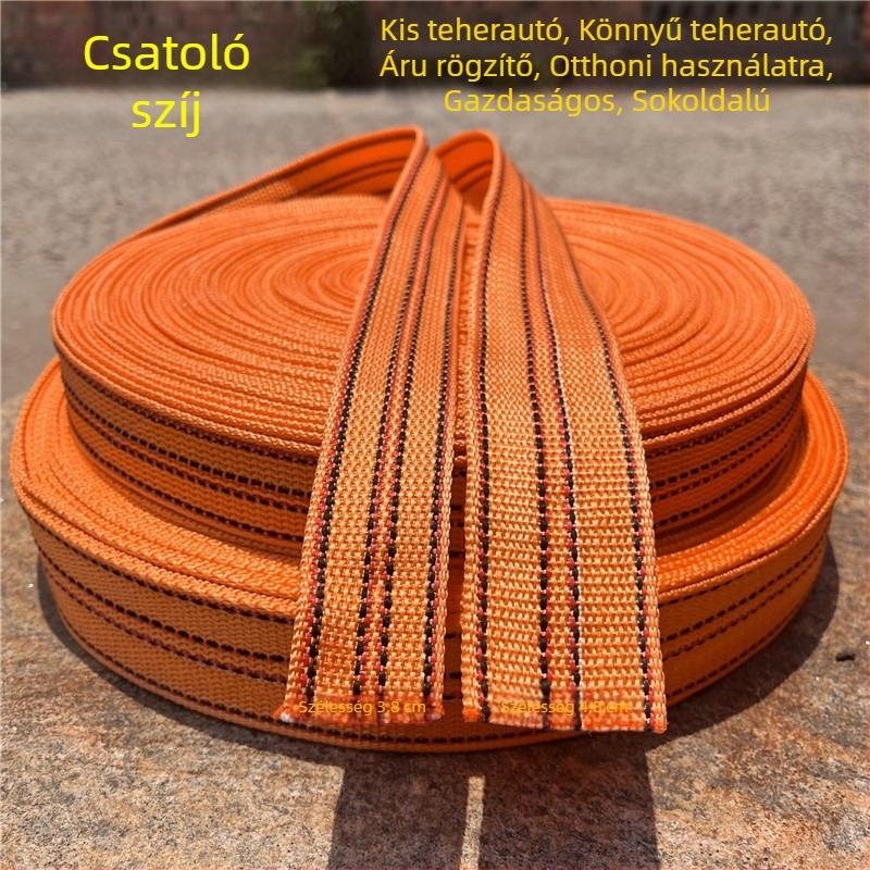 Kötöző kötél a teherbiztosításhoz, sík heveder, nejlon kötél; hossz 10,38 m / 15,38 m / 20,3 m; szélesség 2 mm