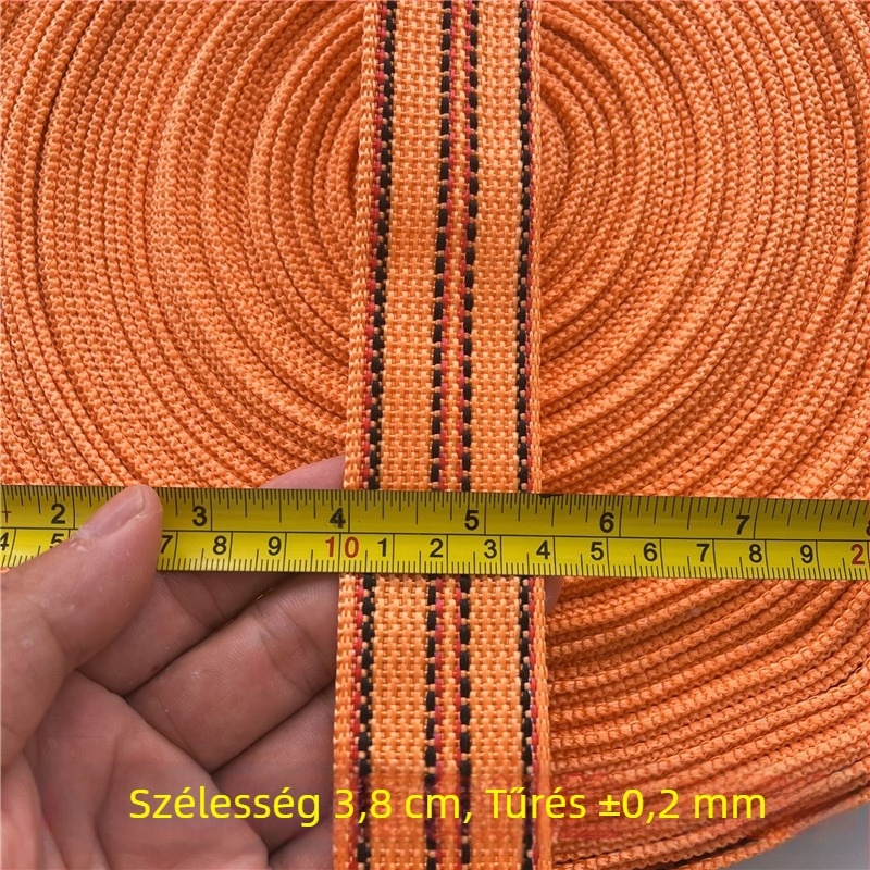 Kötöző kötél a teherbiztosításhoz, sík heveder, nejlon kötél; hossz 10,38 m / 15,38 m / 20,3 m; szélesség 2 mm