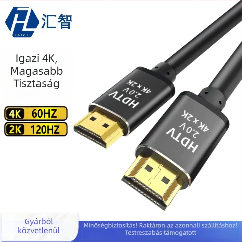 HDMI 2.0 magas felbontású kábel a 4K60-hoz, ötvözet vezető, aranyozott kivitel, hossz 1,5–30 m