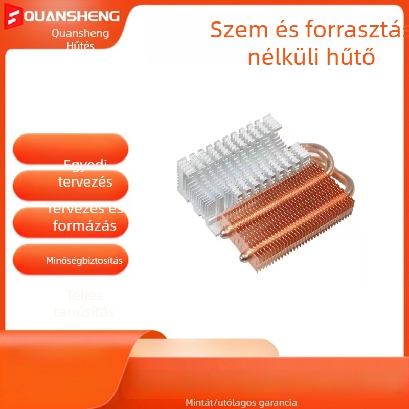 Hőcső radiátormodul (Típus: Hőcső; Anyag: réz-alumínium ötvözet; Forgás: 4800 RPM; Zaj: 26 dB; Élettartam: 60000 h)