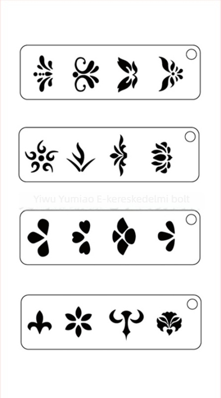 PET sablon virágmintás szemöldökre, ősi kínai stílus, vízálló, gyerekeknek szánt sminkhez