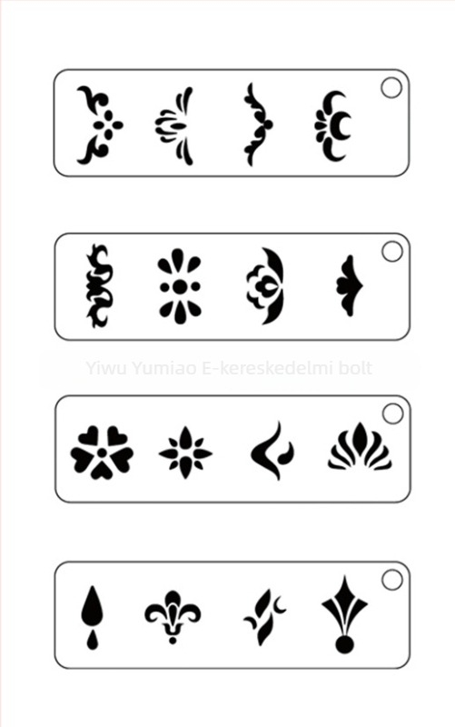 PET sablon virágmintás szemöldökre, ősi kínai stílus, vízálló, gyerekeknek szánt sminkhez
