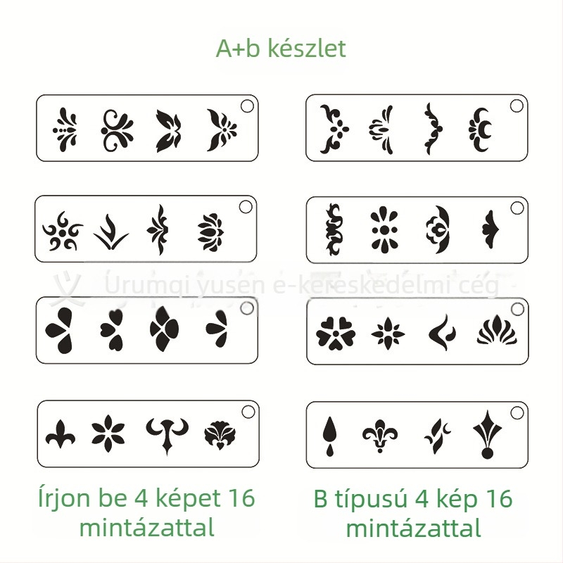 PET sablon virágmintás szemöldökre, ősi kínai stílus, vízálló, gyerekeknek szánt sminkhez