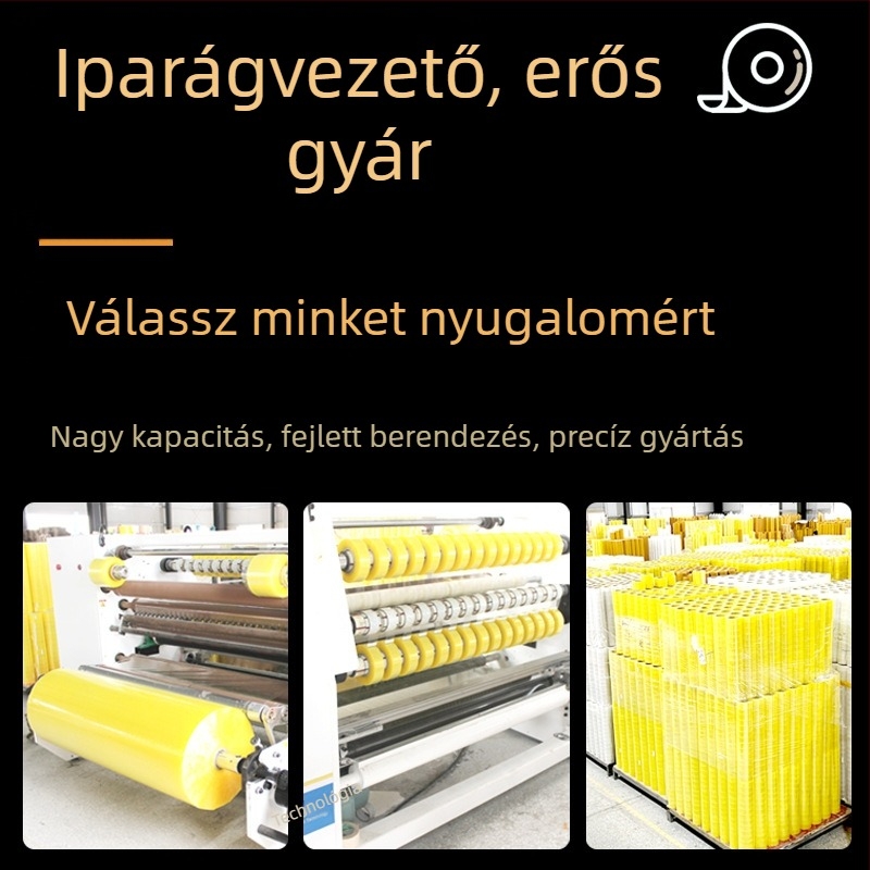 Csomagoló szalag, BOPP alapú, termikus ragasztó, 1,8 mm vastagság, magas viszkozitás, -10–40°C hőmérséklet-tartomány