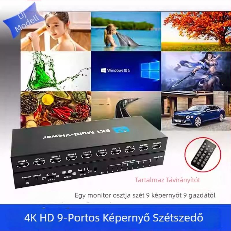 HDMI 9-in-1 kapcsoló 4K zökkenőmentes váltással