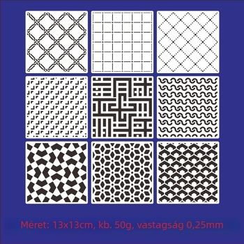 Festés sablon gyerekeknek üreges geometriai mintával, PET anyag