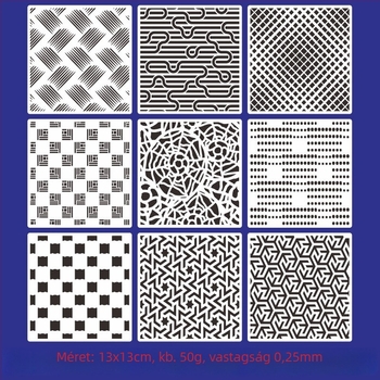 Festés sablon gyerekeknek üreges geometriai mintával, PET anyag