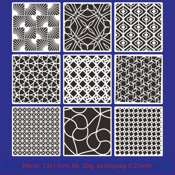 Festés sablon gyerekeknek üreges geometriai mintával, PET anyag