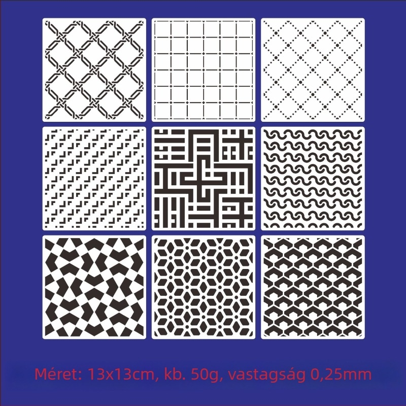 Festés sablon gyerekeknek üreges geometriai mintával, PET anyag