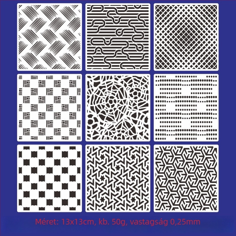 Festés sablon gyerekeknek üreges geometriai mintával, PET anyag