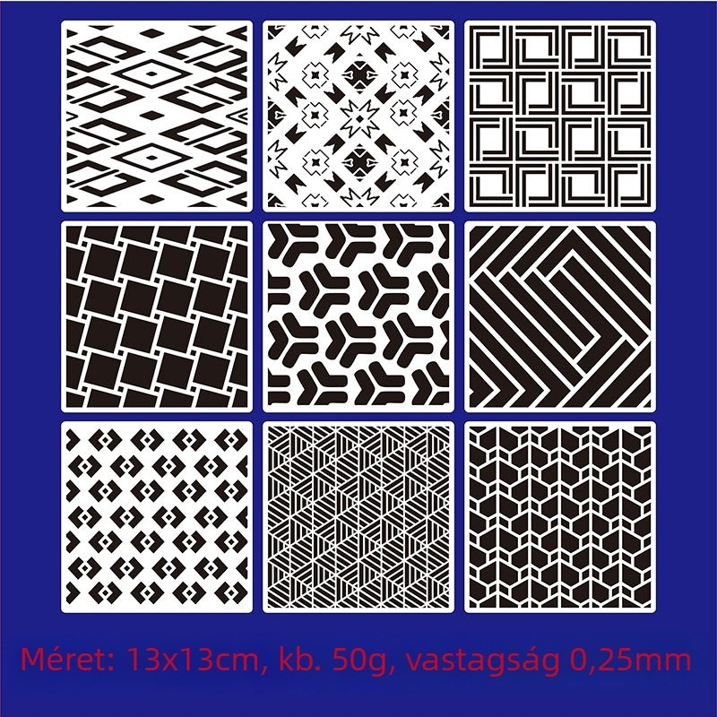 Festés sablon gyerekeknek üreges geometriai mintával, PET anyag