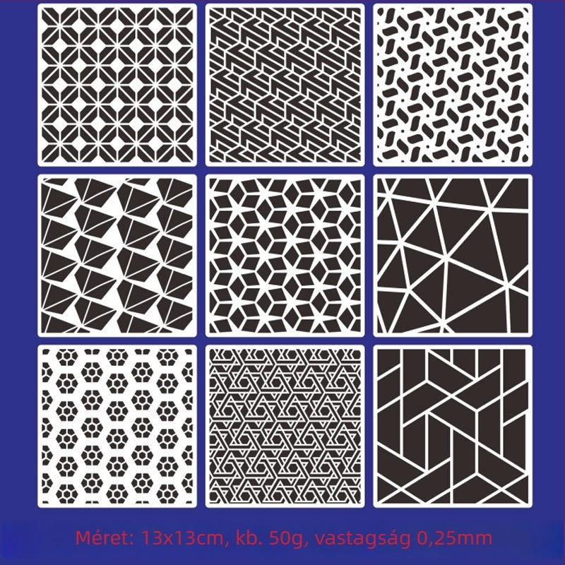 Festés sablon gyerekeknek üreges geometriai mintával, PET anyag