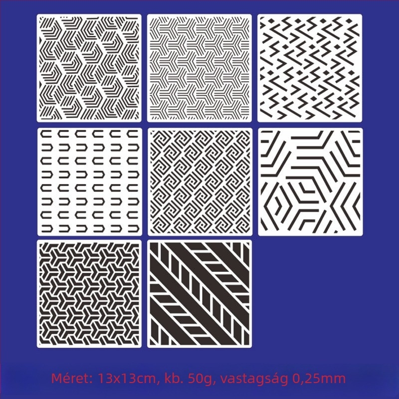 Festés sablon gyerekeknek üreges geometriai mintával, PET anyag