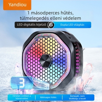 Mágneses telefonhűtő, dupla‑magos félvezető hűtés, hátoldali rögzítés, játékhoz és e‑sportokhoz, modell SR10