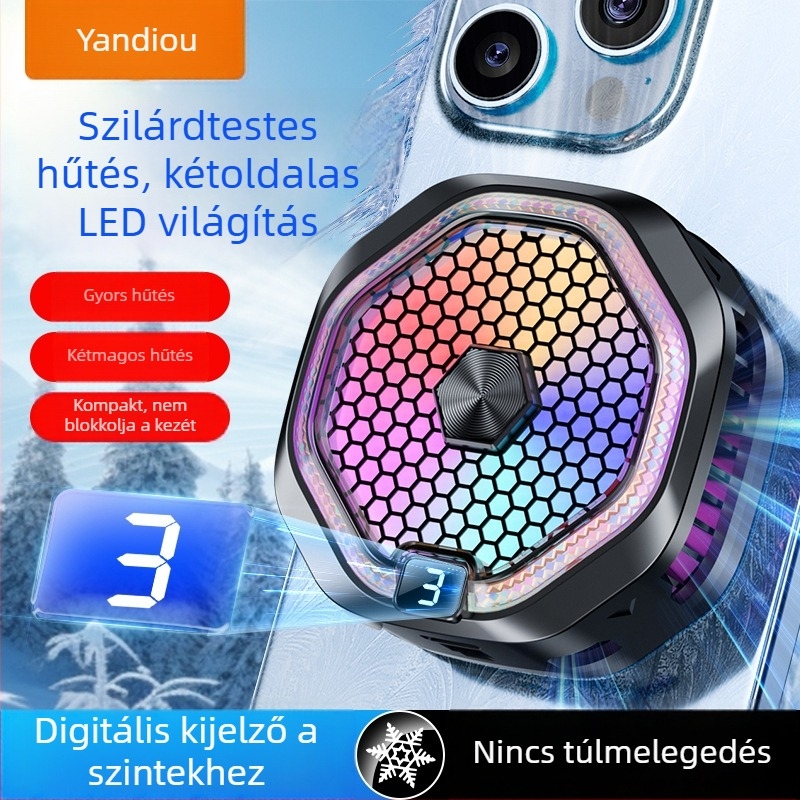 Mágneses telefonhűtő, dupla‑magos félvezető hűtés, hátoldali rögzítés, játékhoz és e‑sportokhoz, modell SR10