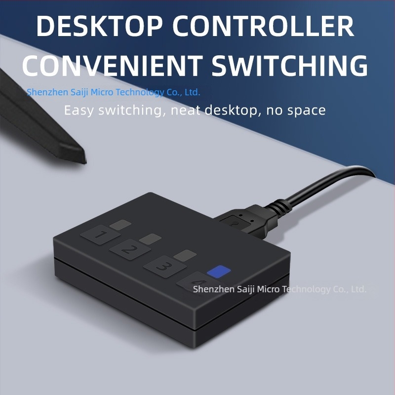 HDMI KVM kapcsoló, 4 bemenet 1 kimenet, négy számítógép megoszt egy monitort és billentyűzetet/egérrel, HK4401 modell, 4K felbontás, Windows 7 kompatibilis
