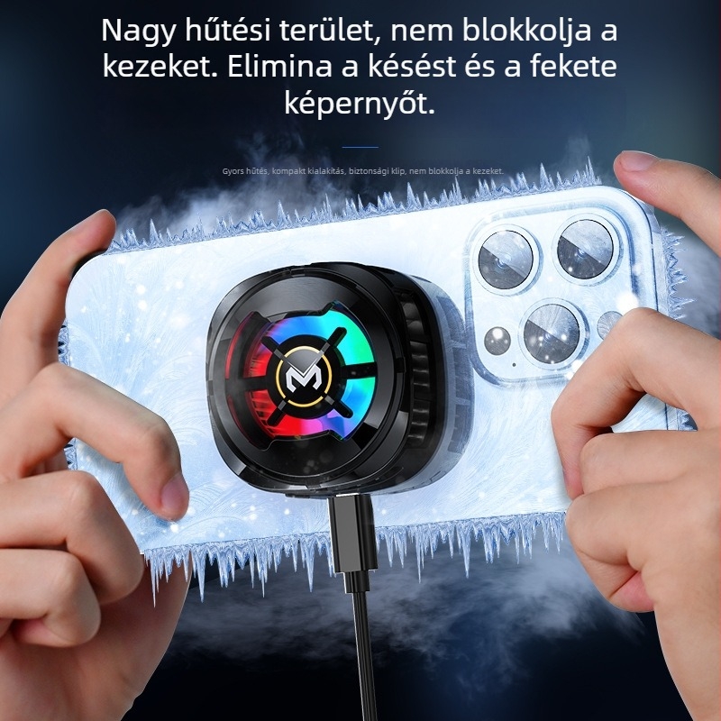 MEMO CX06 Mobiltelefon hűtőklip mágneses rögzítéssel, ABS félvezető hűtés, Type-C interfész, 80.5 g