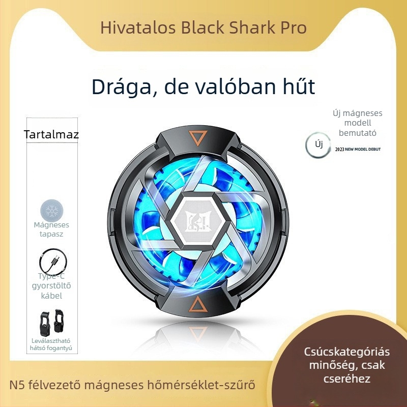 N5 mobiltelefon hűtőbordája – ABS anyag, mágneses leválasztható hátsó klipsz, 5000 RPM, halk működés