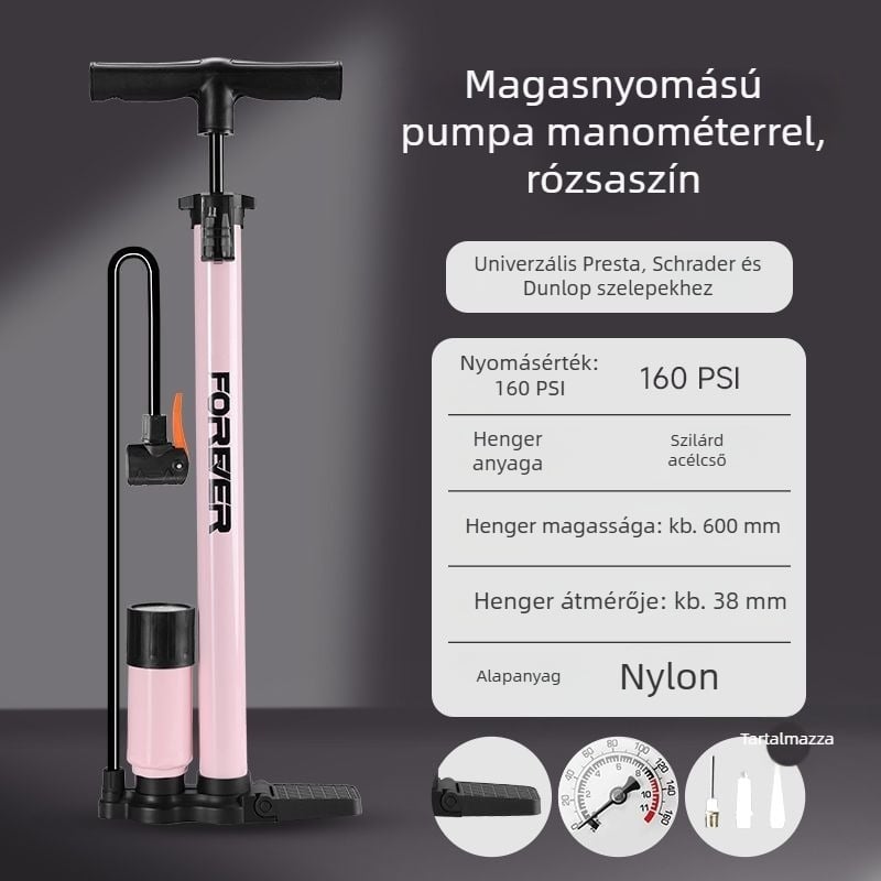 Kézi pumpa kerékpár és kosárlabda számára – otthoni használat, univerzális kompatibilitás
