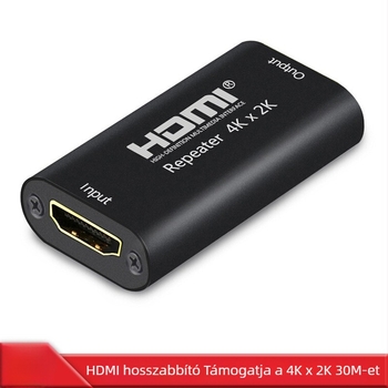 HDMI repeater és extender, 40 m hatótávolság, támogatja a 3D és 4K-t, modell YME-096