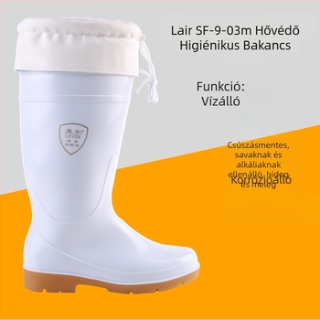 Élelmiszeripari PVC bakancs pamutbélés, vízálló, csúszásmentes, olaj- és saválló