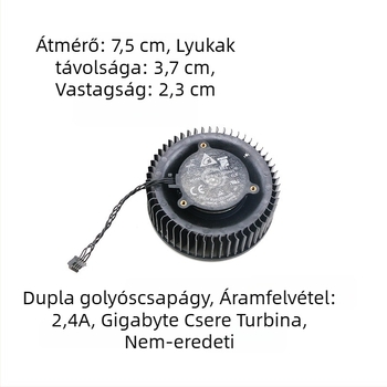 Grafikus kártya hűtőventilátor — Turbo modell, GPU-kompatibilis
