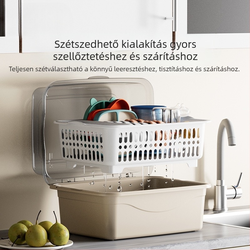 Baba etetőeszközök tároló doboz fedővel, dupla rétegű tejpor tároló, márka Xiong zhecha, tisztítószerek tárolása, konyhai rendszerezés