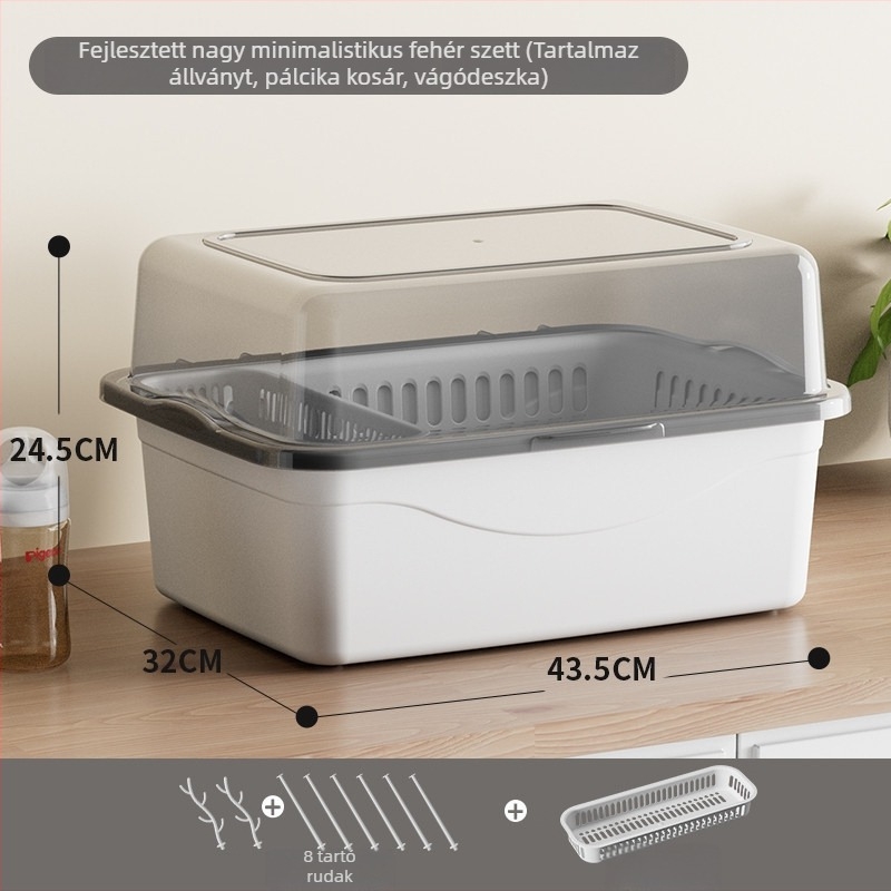 Baba etetőeszközök tároló doboz fedővel, dupla rétegű tejpor tároló, márka Xiong zhecha, tisztítószerek tárolása, konyhai rendszerezés