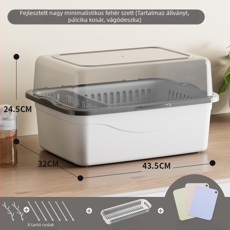 Baba etetőeszközök tároló doboz fedővel, dupla rétegű tejpor tároló, márka Xiong zhecha, tisztítószerek tárolása, konyhai rendszerezés