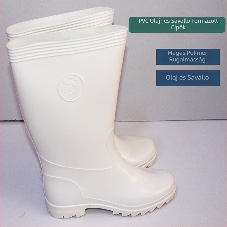 PVC élelmiszeripari csizma – csúszásmentes és vízálló, anyag PVC, élelmiszer-feldolgozásra és sav- és lúgálló kémiai kezelésekhez