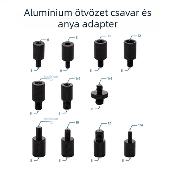 Hálófej adapter, 6–8 mm átmérő, rozsdamentes acél reduktor, csavar és anya, többfunkciós kiegészítők