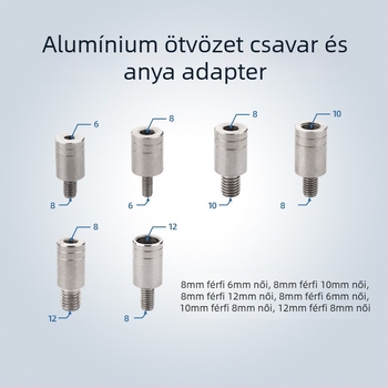 Hálófej adapter, 6–8 mm átmérő, rozsdamentes acél reduktor, csavar és anya, többfunkciós kiegészítők