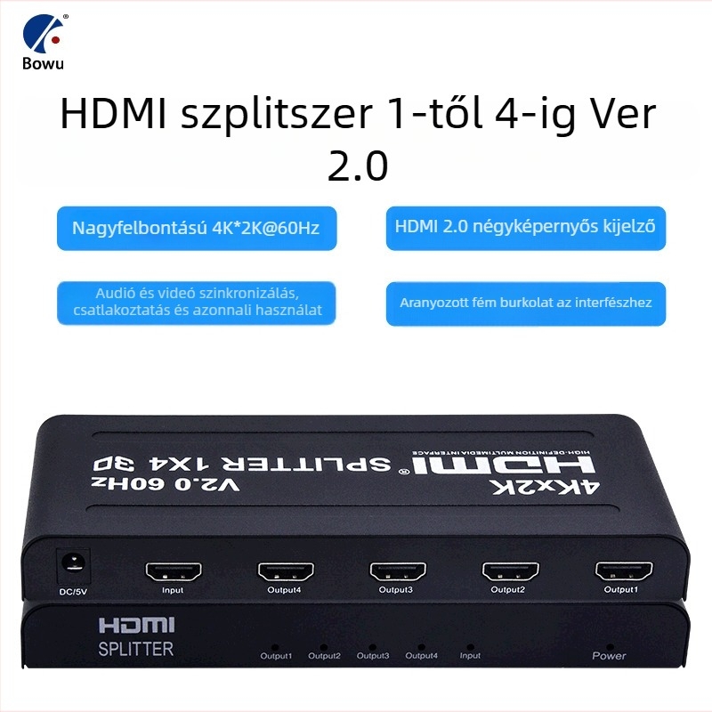 HDMI kapcsoló/elosztó 2.0, 1x4 Splitter, 4K60Hz