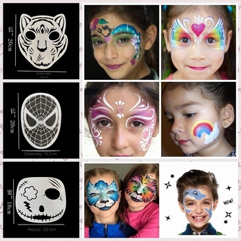 Halloween arcmaszk sablonkészlet – DIY festéshez, PET anyag, IP licenc nélkül, import nélkül