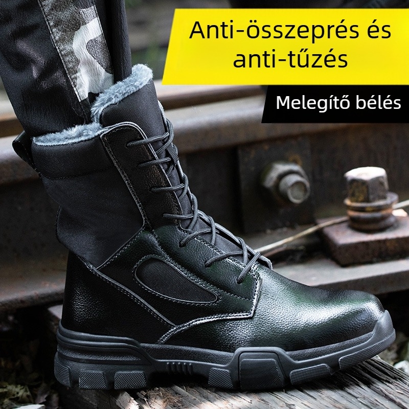 Biztonsági munkacipő acélorrú kivitelben, ütésálló és perforáció-ellenálló, mikroszálas bőr, magas felső rész