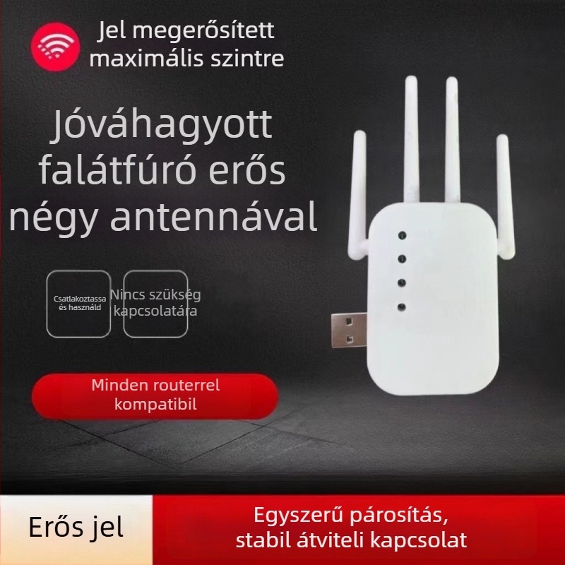 4G router WiFi-jelzőerősítővel, falon átívelő Internetrepeater (4G, WiFi, falon át, szélessávú relé, 2024-03-ben piacra kerül)