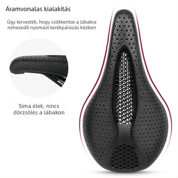 BUCKLOS 3D-nyomtatott kerékpárnyereg, méretek 143–155 mm, lélegző méhsejt szerkezetű párna