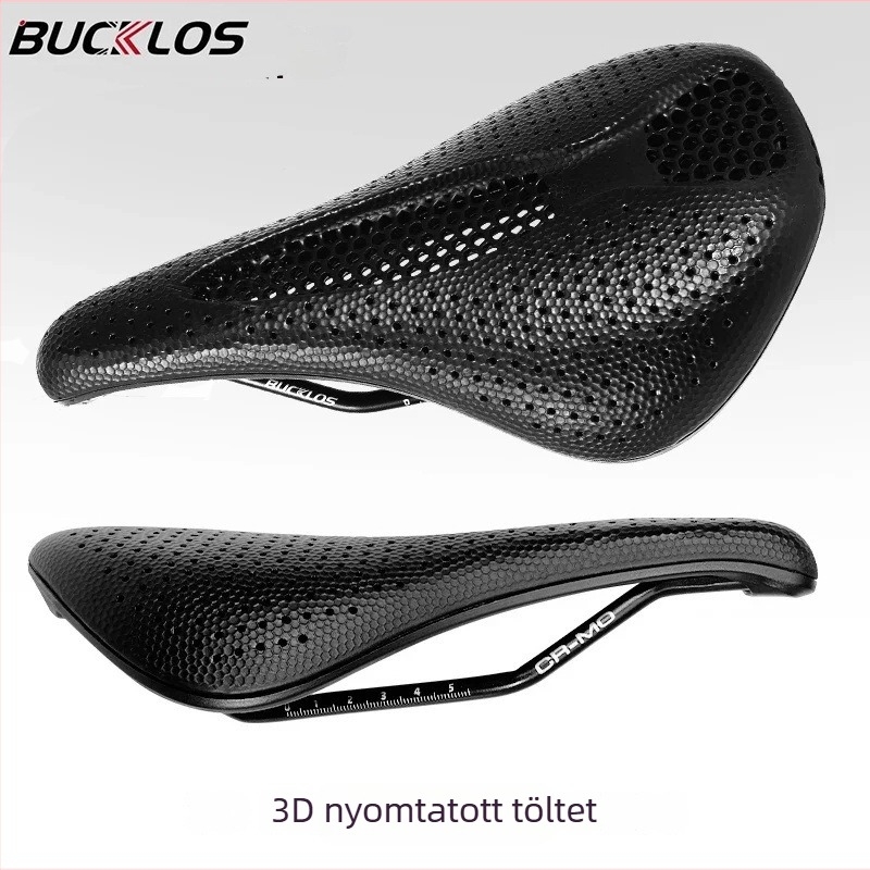 BUCKLOS 3D-nyomtatott kerékpárnyereg, méretek 143–155 mm, lélegző méhsejt szerkezetű párna