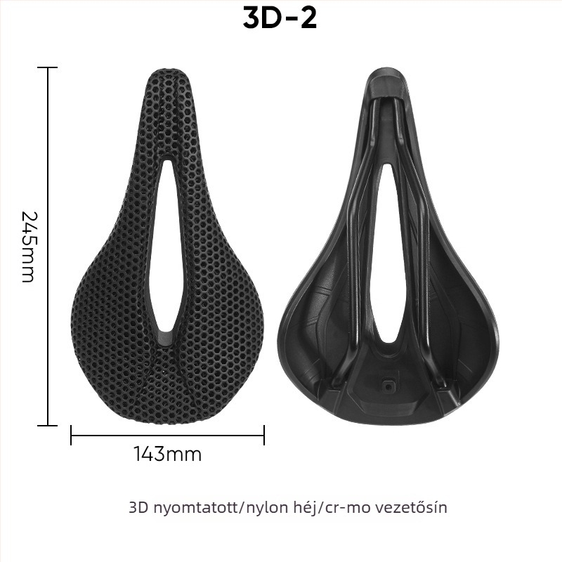 BUCKLOS 3D-nyomtatott kerékpárnyereg, méretek 143–155 mm, lélegző méhsejt szerkezetű párna