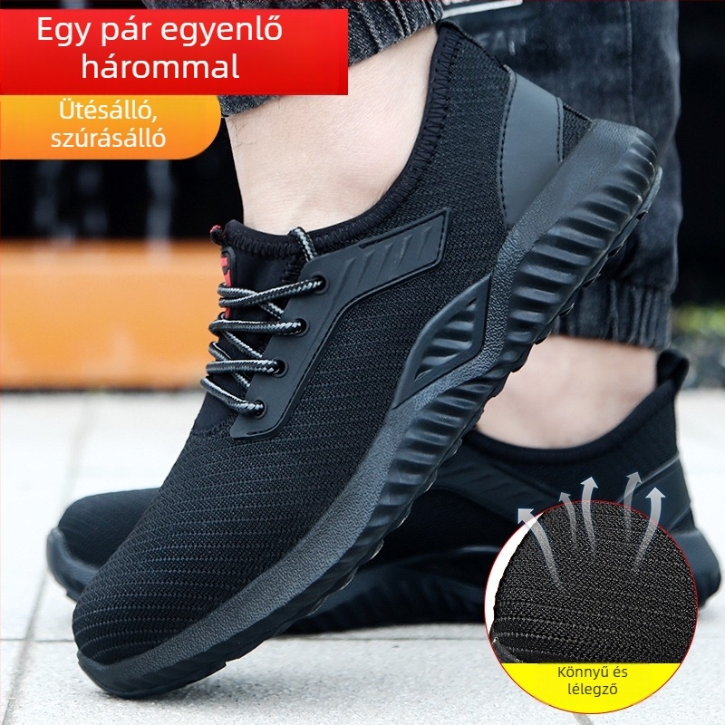 Védőcipő acél orral, anti-átütés és antiütés, Flyknit felső, alacsony fazon