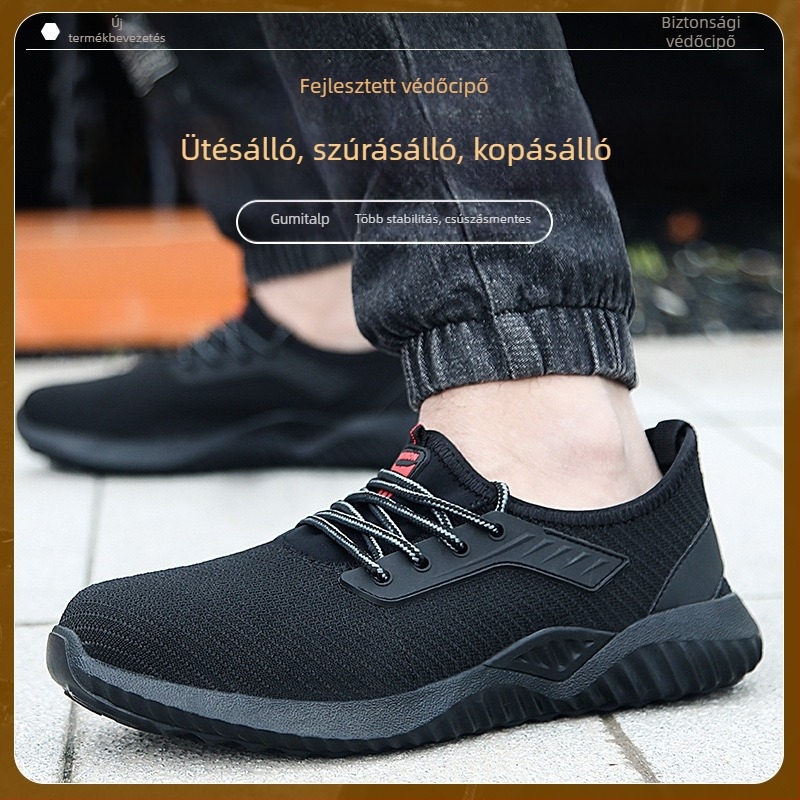 Védőcipő acél orral, anti-átütés és antiütés, Flyknit felső, alacsony fazon