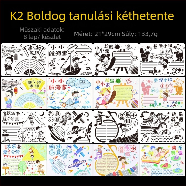 K-sorozat A4 Gyerekek DIY Rajz Sablon – PET Anyag, Licencelhető Magáncímke, IP Engedély Nélkül