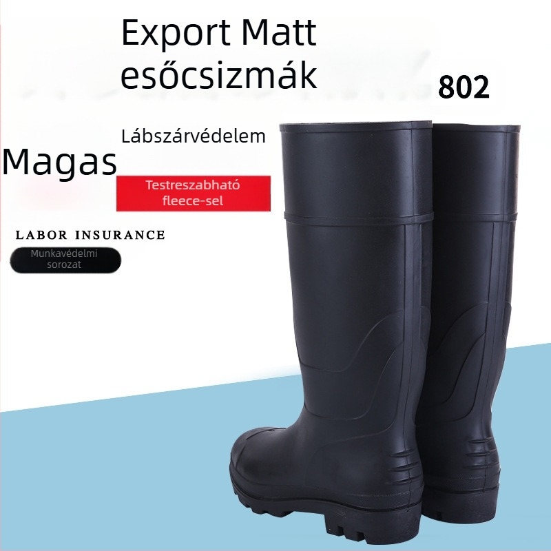 Naikai férfi munkavédelmi esőcsizmák, magas szárú, PVC, csúszásmentes, vízálló