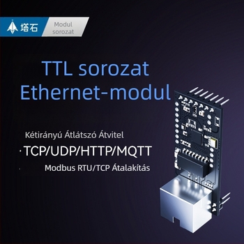 TTL-soros port Ethernet modul TCP/IP adatátvitel, RJ45 csatlakozó, Tower Stone TAS-LAN-751