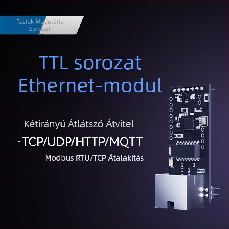 TTL-soros port Ethernet modul TCP/IP adatátvitel, RJ45 csatlakozó, Tower Stone TAS-LAN-751