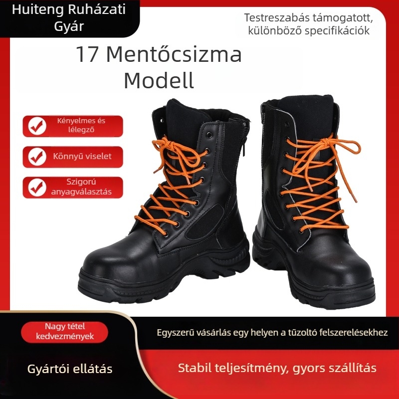 Tűzoltó mentőcsizmák – hőálló gumicsizmák erdőbeli vészhelyzetekre (Márka: Other; Anyag: Rubber)