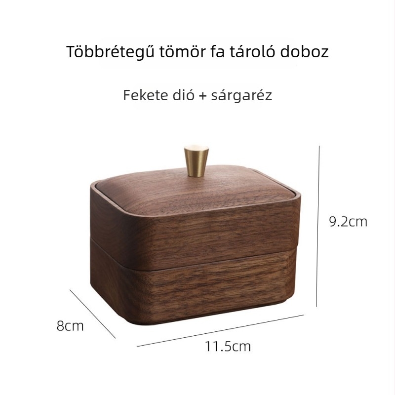 Diófa fából készült fogselyem és fogpiszkáló tároló doboz, porvédett, 200 ml, modern északi dizájn