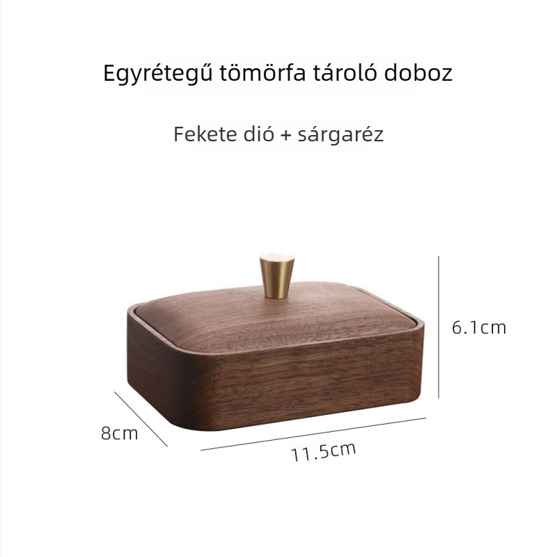 Diófa fából készült fogselyem és fogpiszkáló tároló doboz, porvédett, 200 ml, modern északi dizájn